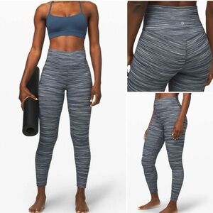 LULULEMON Wunder Under High-Rise Tights/Leggings Parallel Stripe Blk/Wht. Sz:4